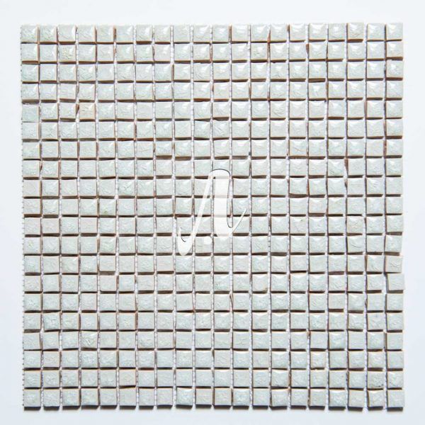 Gạch mosaic vuông trắng kem 1x1