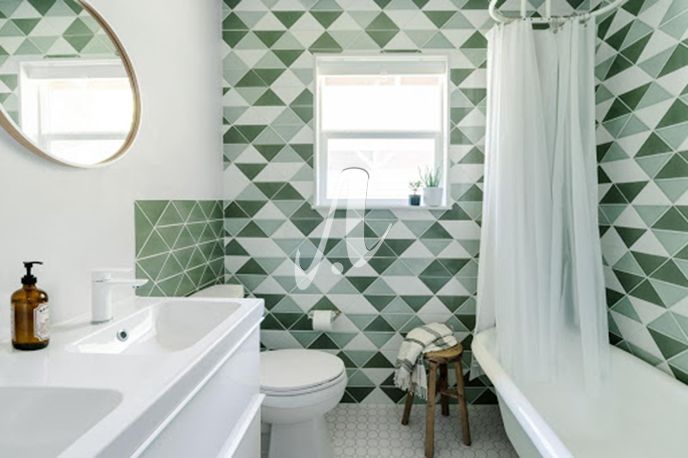 Cách phối màu tông xanh trong nhà tắm cho những ai yêu thích màu của thiên nhiên