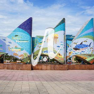 Tranh mosaic gốm Thuận buồm xuôi gió