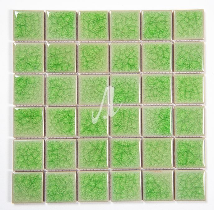 Vỉ gạch mosaic vuông xanh non 5x5