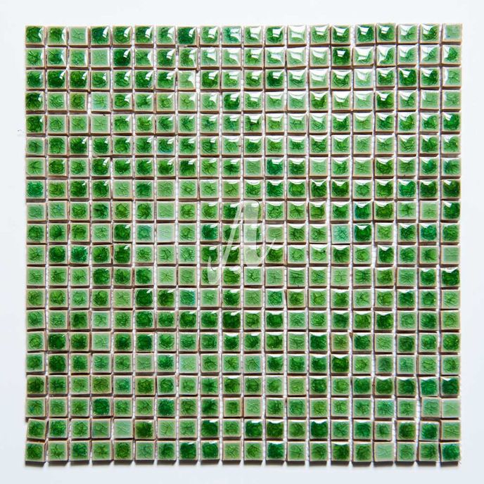 Gạch mosaic vuông xanh cỏ úa 1x1