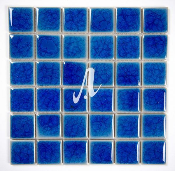 Gạch mosaic vuông xanh coban 5x5
