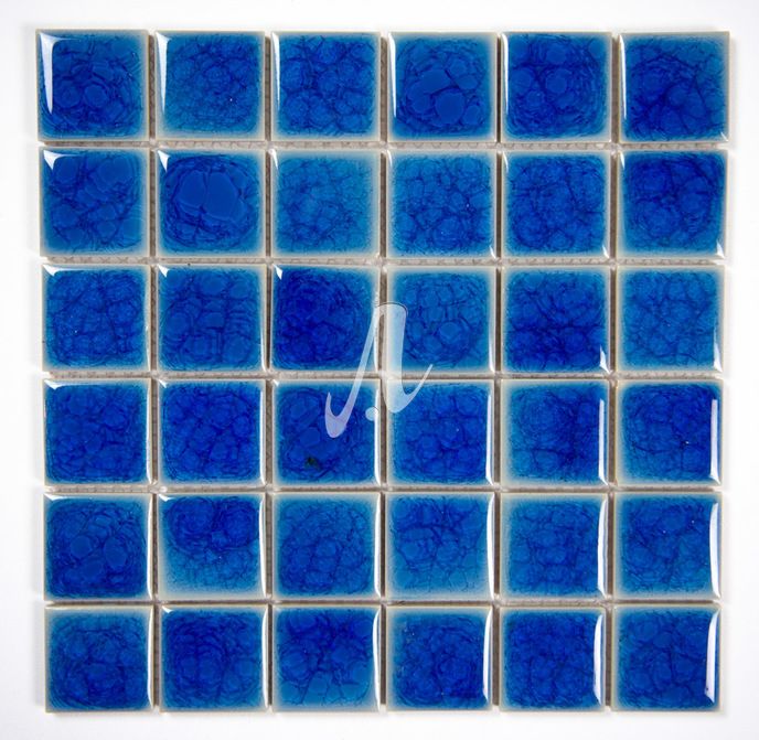 Gạch mosaic vuông xanh coban 5x5
