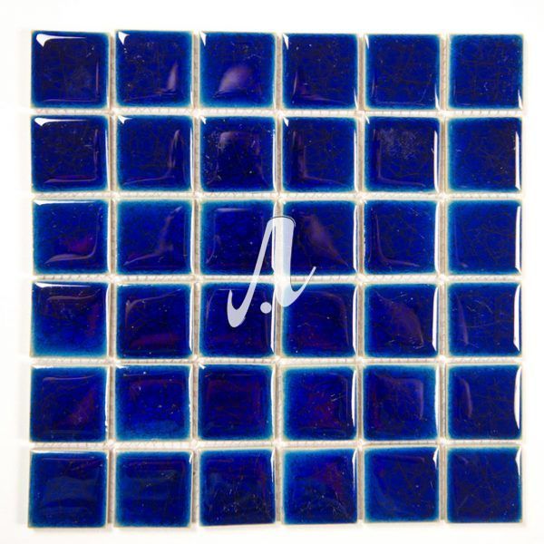 Gạch mosaic vuông xanh đậm hải 5x5