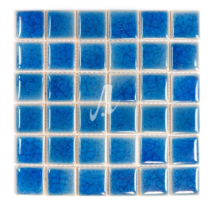 Gạch mosaic vuông xanh dương đậm 5x5
