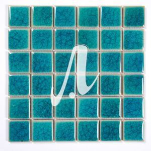 Gạch mosaic vuông xanh dương nhạt 5x5
