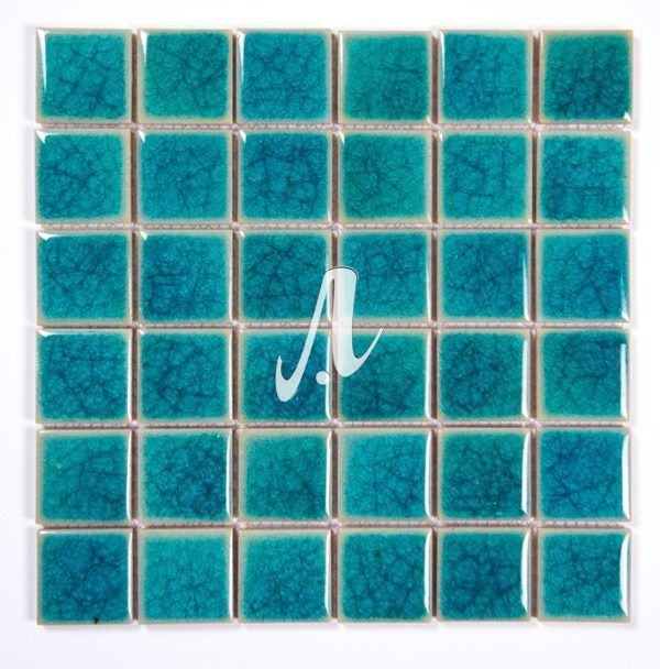 Gạch mosaic vuông xanh dương nhạt 5x5