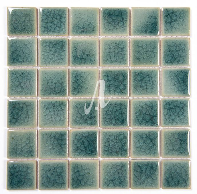 Gạch mosaic vuông xanh ghi 5x5