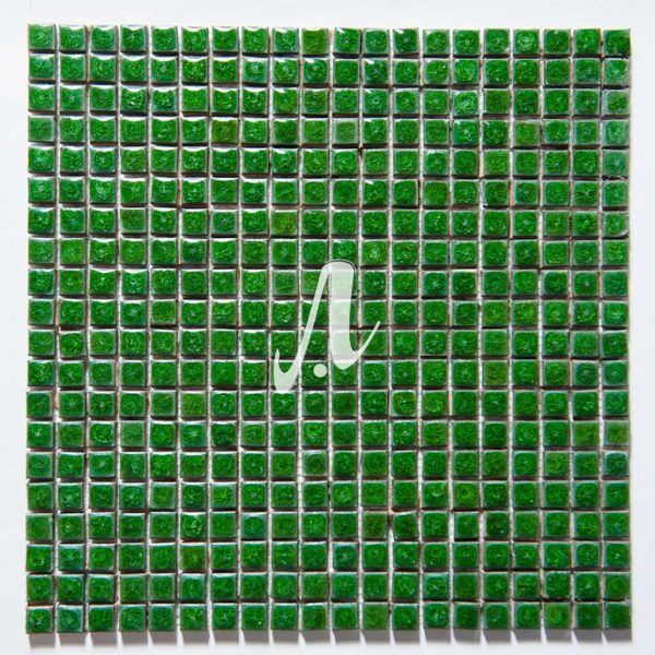 Gạch mosaic vuông xanh lá đậm 1x1
