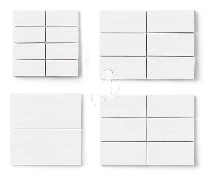 Gạch mosaic trắng hình chữ nhật