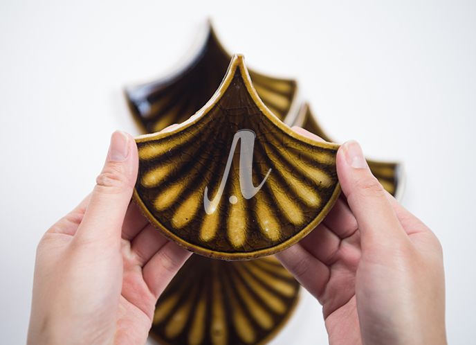 1 viên gạch vảy cá 3D múi hổ phách cận cảnh 1 viên gạch vảy cá 3D múi hổ phách cận cảnh