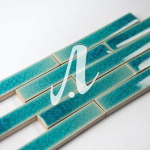 Gạch mosaic xương cá xanh dương đậm 2.5x15