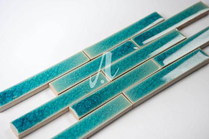 Gạch mosaic xương cá xanh dương đậm 2.5x15 Gạch mosaic xương cá xanh dương đậm 2.5x15
