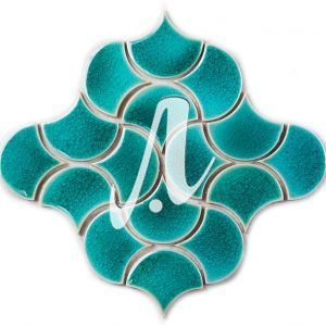 Gạch mosaic hình vảy cá xanh lục bảo 6x7