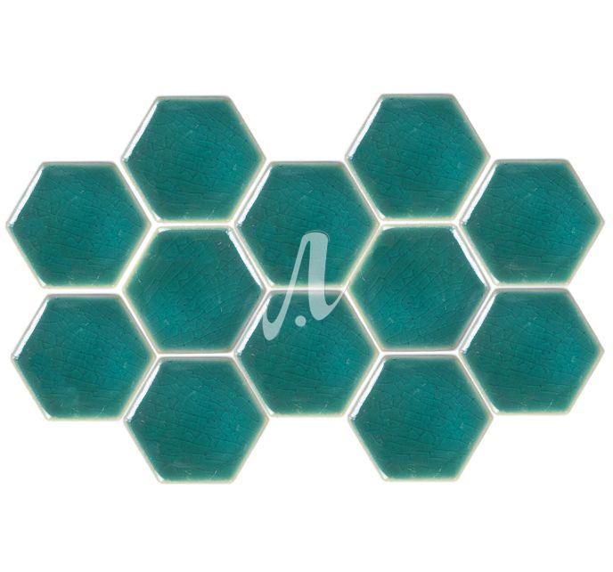 Gạch mosaic lục giác cân xanh lục bảo 5.2x6