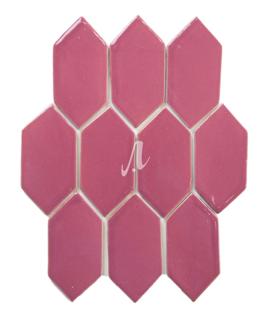 Gạch mosaic lục giác nhọn hồng nhạt 4.8x9.7 Gạch mosaic lục giác nhọn hồng nhạt 4.8x9.7