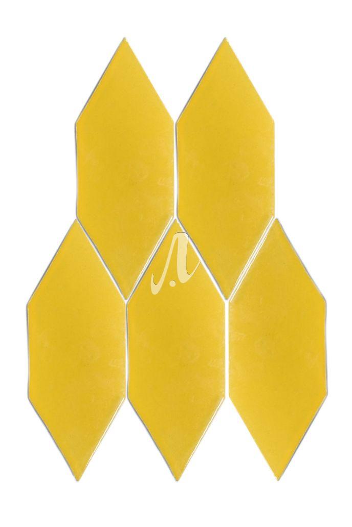 Gạch mosaic lục giác nhọn vàng tươi 7x19 Gạch mosaic lục giác nhọn vàng tươi 7x19