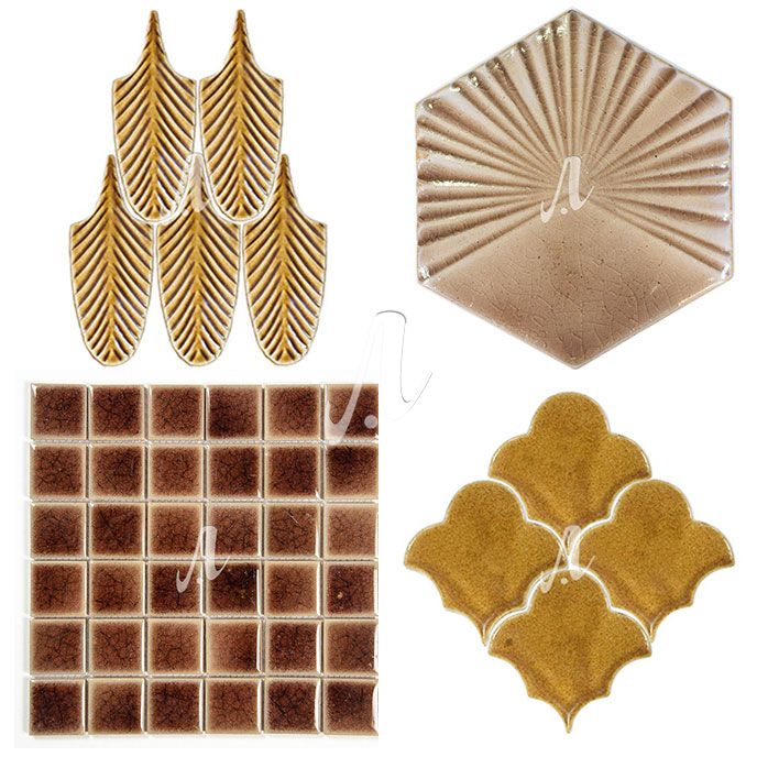 Các mẫu gạch mosaic màu nâu