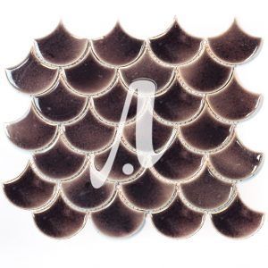 Gạch mosaic vảy cá nâu đậm 6x7