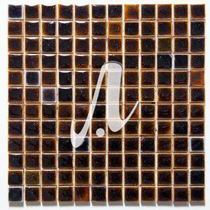 Gạch mosaic vuông hổ phách đậm 2.3x2.3