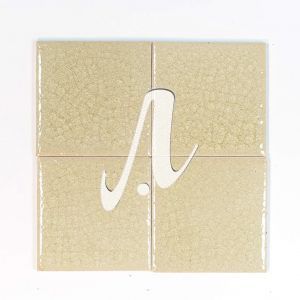 Gạch mosaic vuông trắng kem 10x10