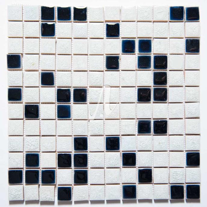 Gạch mosaic vuông trộn đen trắng 2.3x2.3