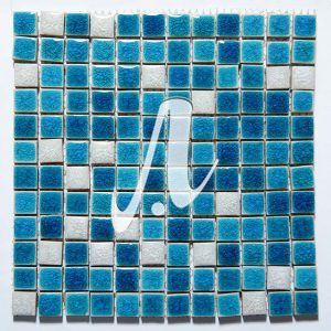 Gạch mosaic vuông trộn màu xanh dương 2.3x2.3