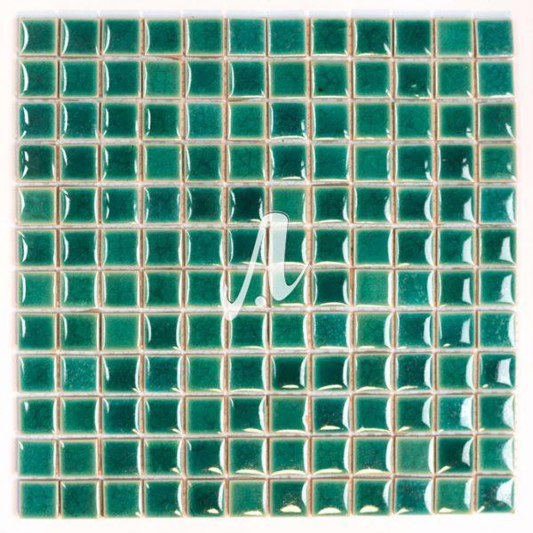 Gạch mosaic vuông trộn màu xanh lục bảo 2.3x2.3