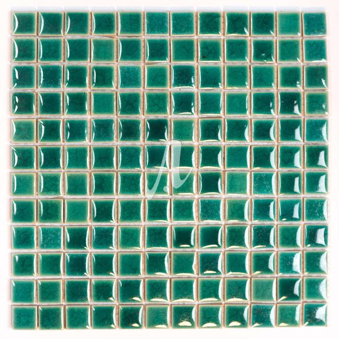 Gạch mosaic vuông trộn màu xanh lục bảo 2.3x2.3 Gạch mosaic vuông trộn màu xanh lục bảo 2.3x2.3