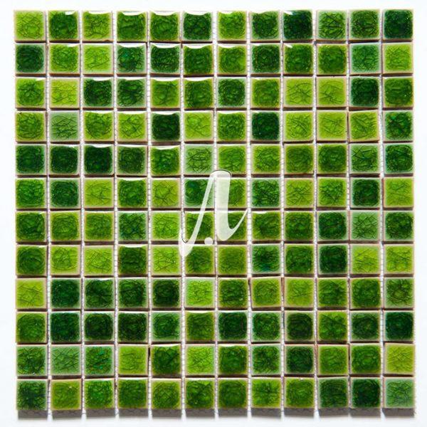 Gạch mosaic vuông xanh cỏ úa 2.3x2.3