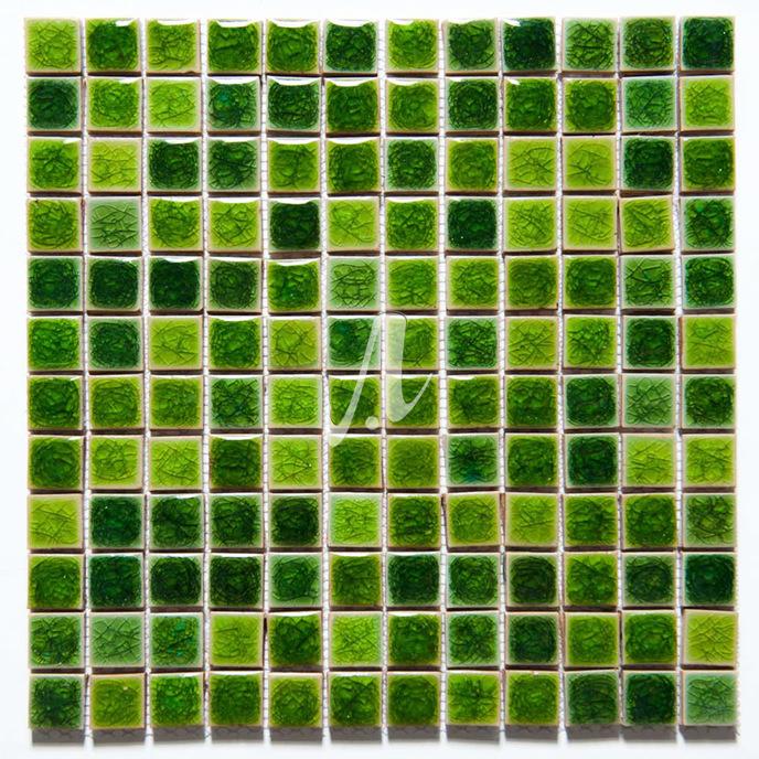 Gạch mosaic vuông xanh cỏ úa 2.3x2.3