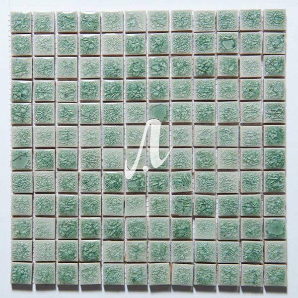 Gạch mosaic vuông xanh ghi 2.3x2.3