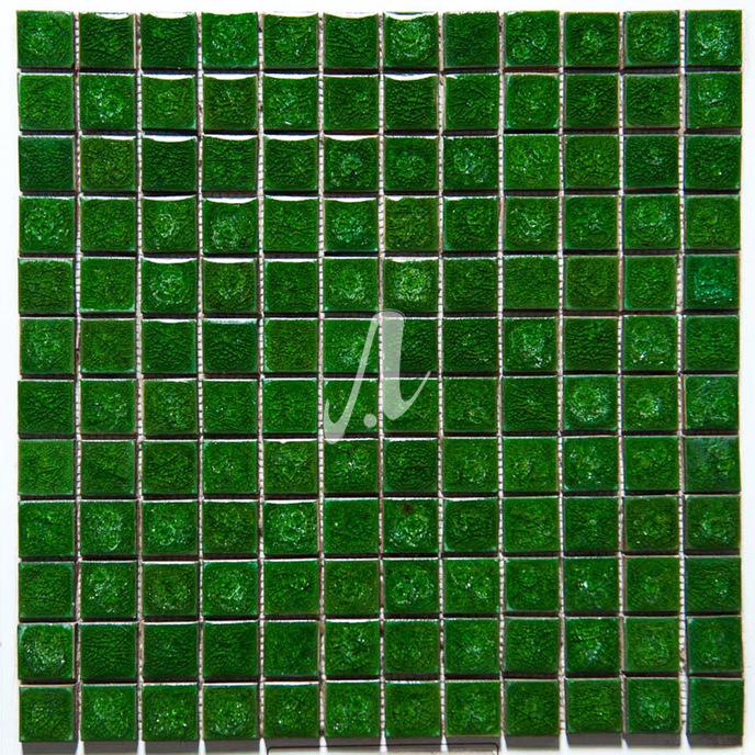 Gạch mosaic vuông xanh lá đậm 2.3x2.3 Gạch mosaic vuông xanh lá đậm 2.3x2.3
