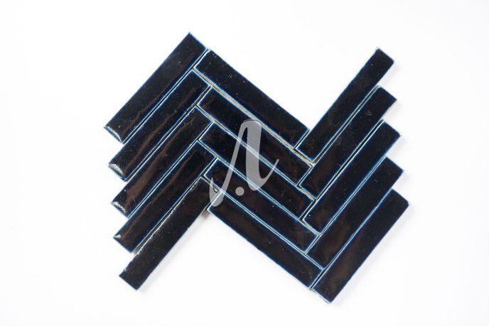 Gạch mosaic xương cá 2.5x10 xanh coban Gạch mosaic xương cá 2.5x10 xanh coban