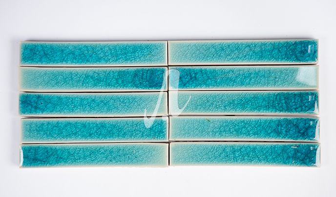 Gạch mosaic xương cá 2.5x15 xanh dương đậm xếp ngang