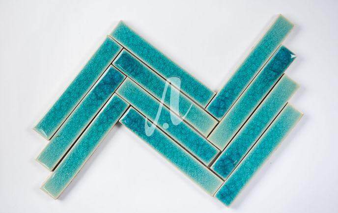 Gạch mosaic xương cá xanh dương đậm 2.5x15 Gạch mosaic xương cá xanh dương đậm 2.5x15