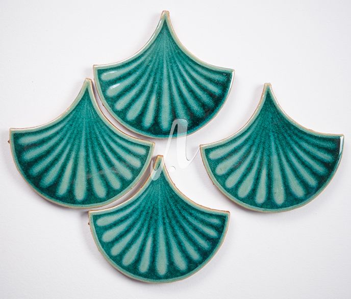 Gạch vảy cá 3D múi xanh lục bảo trang trí Gạch vảy cá 3D múi xanh lục bảo trang trí