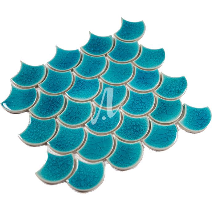 Gạch vảy cá xanh dương nhạt 6x7 góc nghiêng Gạch vảy cá xanh dương nhạt 6x7 góc nghiêng