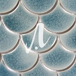 Gạch vảy cá xanh ghi 6x7 cận cảnh