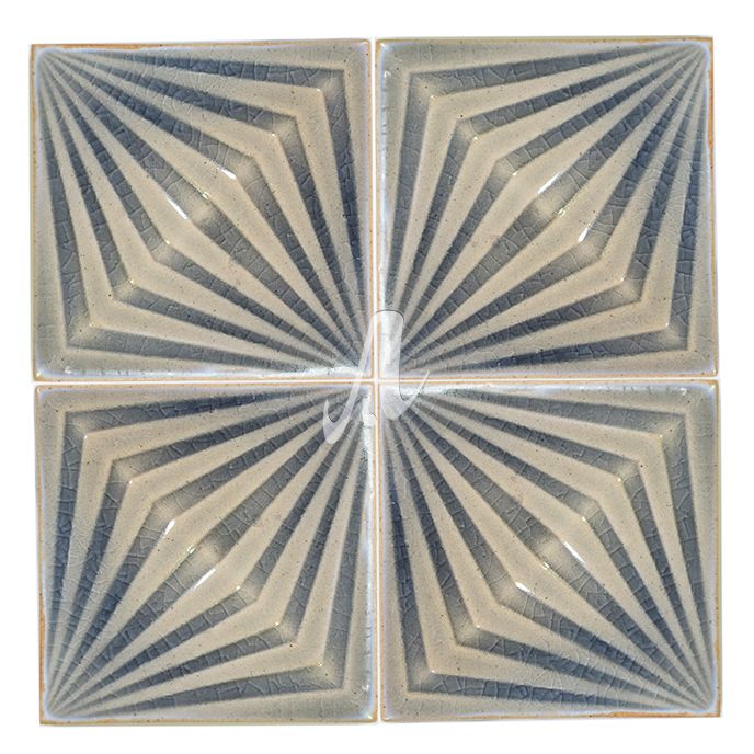 Gạch vuông 3D 14x14 xanh ghi Gạch vuông 3D 14x14 xanh ghi