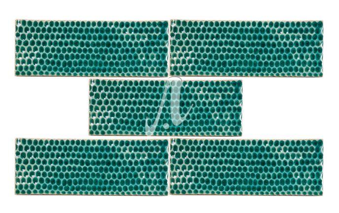 Gạch chữ nhật 3D chấm tròn 7x23 xanh lục bảo Gạch chữ nhật 3D chấm tròn 7x23 xanh lục bảo