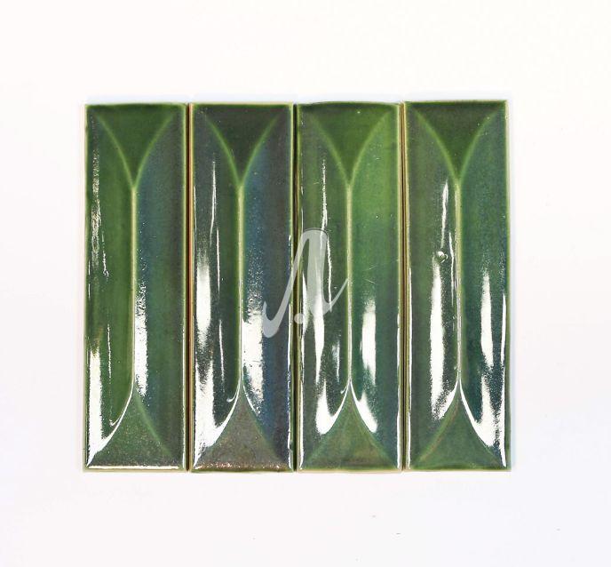 Gạch chữ nhật 3D khối V 5x25 xanh đồng Gạch chữ nhật 3D khối V 5x25 xanh đồng