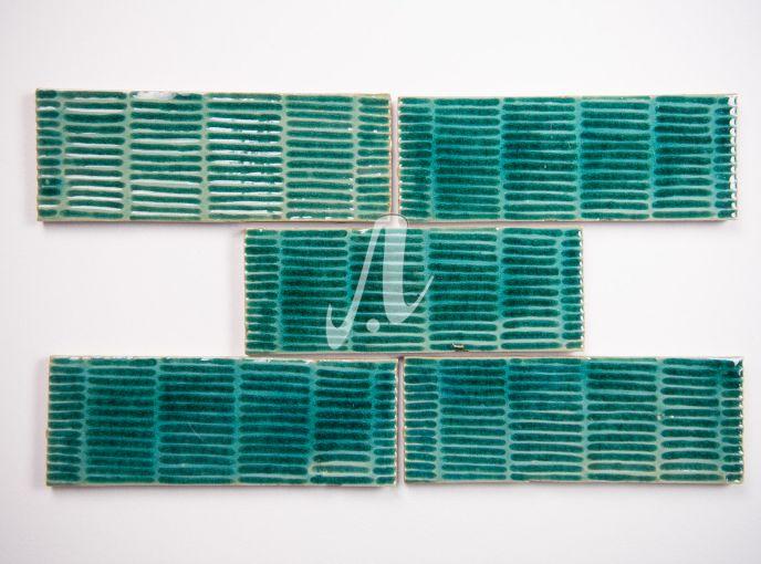 Gạch chữ nhật 3D vằn ngang 7x23 xanh lục bảo Gạch chữ nhật 3D vằn ngang 7x23 xanh lục bảo