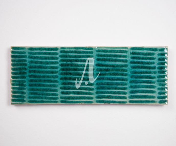 Gạch chữ nhật 3D vằn ngang 7x23 xanh lục bảo