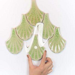 Gạch dẻ quạt 3D 9x14 xanh non