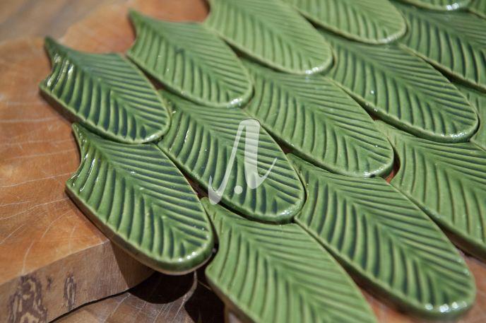 Gạch lá 3D 5x13 xanh đồng Gạch lá 3D 5x13 xanh đồng