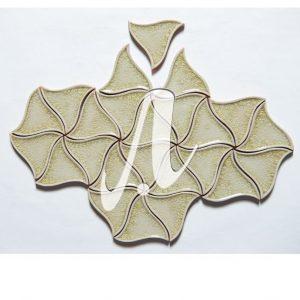 Gạch module 3D tam giác lượn trắng kem