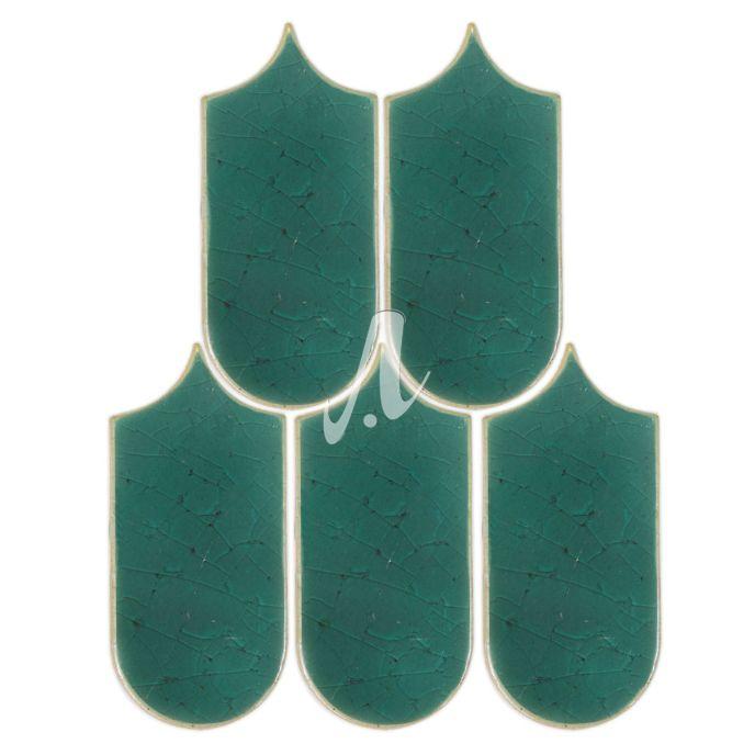 Gạch mosaic lông vũ 7x15 xanh lục bảo Gạch mosaic lông vũ 7x15 xanh lục bảo