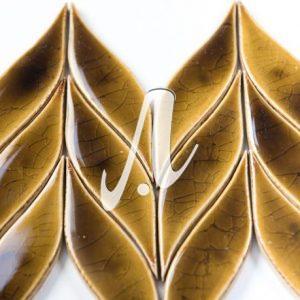 Gạch mosaic sóng đôi 4x16 hổ phách đậm