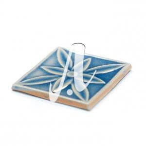 Gạch điểm 3D 10x10 hoa cánh nhỏ xanh coban